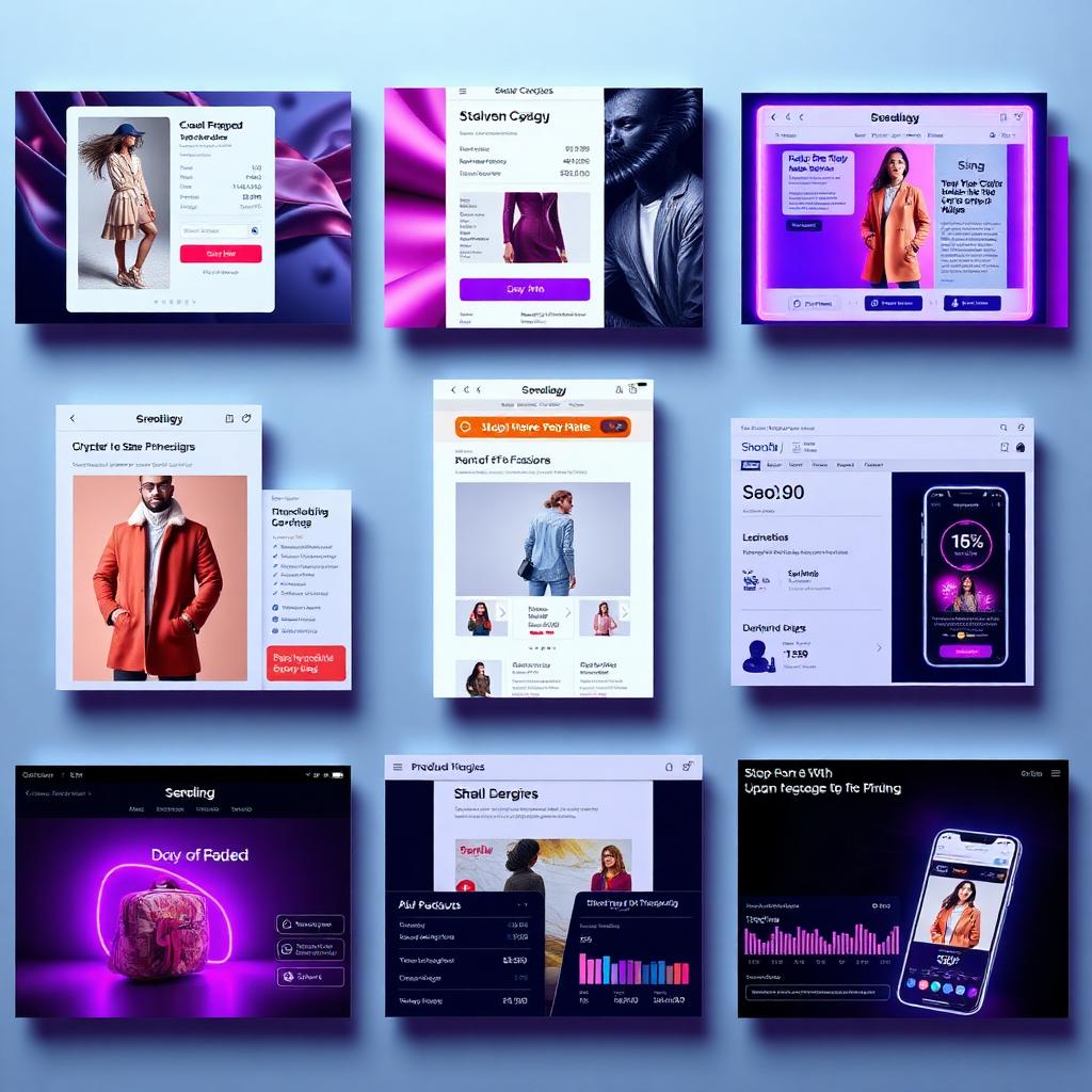 Galeria de campanhas de e-mail marketing, dashboards e moda