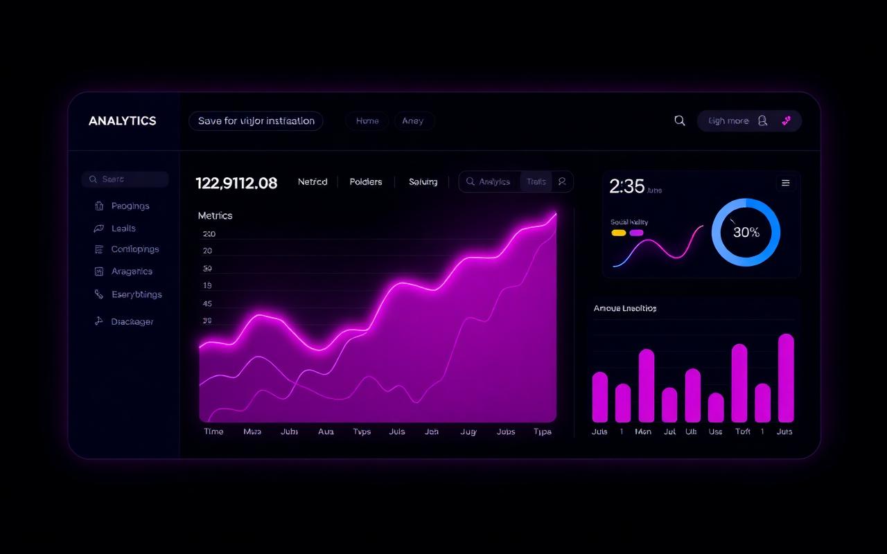 Painel de métricas reais crescendo após gestão de redes sociais